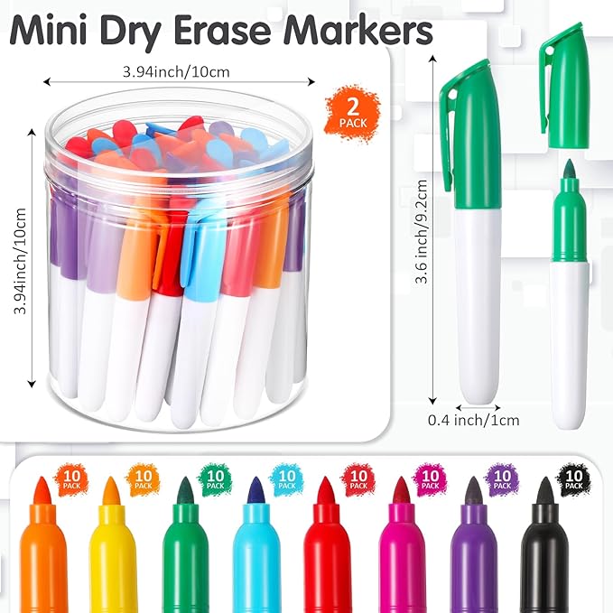 Ctosree 80 Pcs Mini Markers for Nurses Badge Mini Markers with Golf Keychain Clips Golf Ball Point for Office Classroom Supplies(Dry Erase)