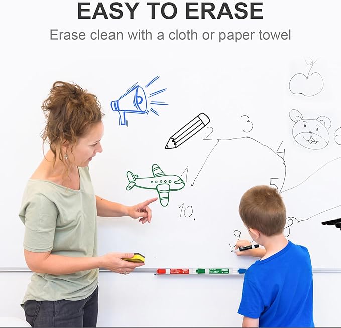 Dry Erase Markers, Chisel Tip Whiteboard Markers, Low Odor Dry Erase Marker, 36 Bulk 12 Assorted Color Markers for Kids/Teachers