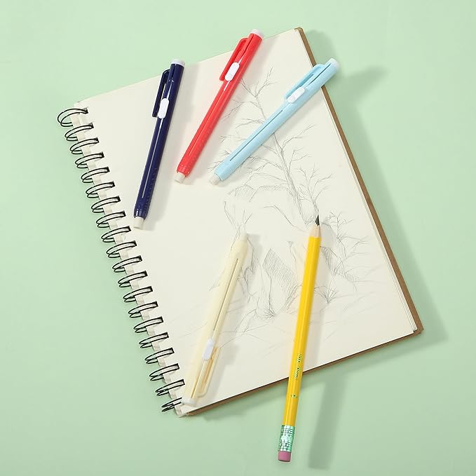 Mr. Pen- Retractable Mechanical Eraser Pen, Pack of 24, Blue & Pink Barrels with White Erasers, Pencil Eraser for Pencils, Retractable Eraser Pen, Eraser for Artists, Eraser for Pens