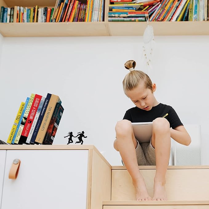 Artori Design Book Ends to Hold Books Heavy Duty - Hidden Metal Bookends for Shelves Desk or countertop - Bookend Book Holder for Home Decorative - Gift for Book Lovers and Home Decor (Runaway)