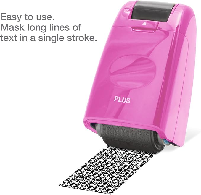 Plus Guard Your ID Roller Stamp, Pink