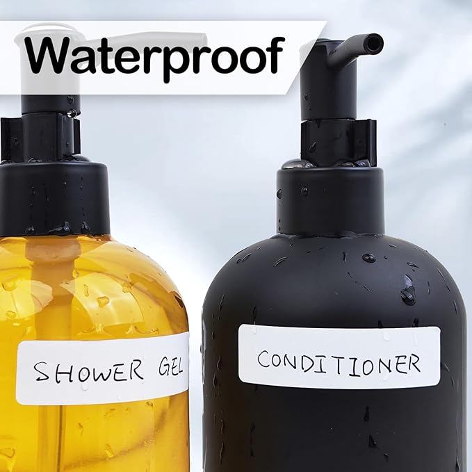 170Pcs White Removable Labels for Jars,for Storage Bins,for Food Containers with 2 Liquid Chalk Marker(White)