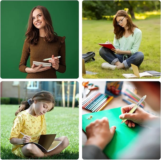 10 Count Pastel Gel Ink Pen Set,Cute Note Taking 0.5mm Fine Point Retractable 10 Count Black Ink Pens with for Writing, Journaling, School, Office (Green)