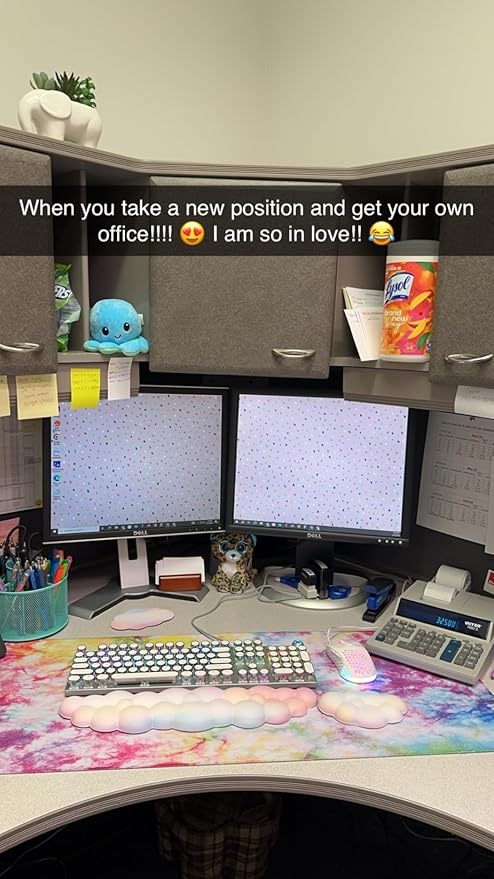 JIKIOU Upgrade Leather Cloud Keyboard Wrist Rest, Cloud Wrist Rest with Non-Slip PU Base, Comfortable Memory Foam Wrist Rest for Computer Laptop Mac Gaming Office and Pain Relief Christmas Wish Gift