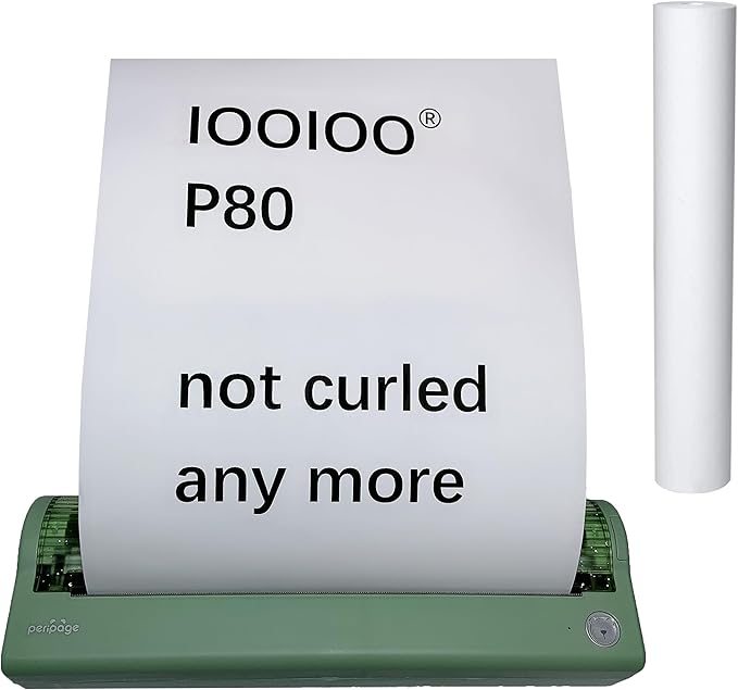 IOOIOO (auto Flatten Rolled Paper Inkless Portable Thermal Letter/A4 Printer, for Rolled Thermal Paper(Printing Lasting 2-15 Years or as Long as Laser Printer)