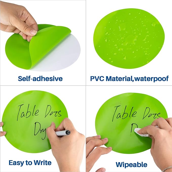 Sukh 36 PCS Table Spots - Carpet Dots for Classroom 6 Inch Dry Circles Stickers Spots Erase Multicolor Round Stickers Carpet Spots for Table Desk Floor Decor Classroom Teacher School Supplies