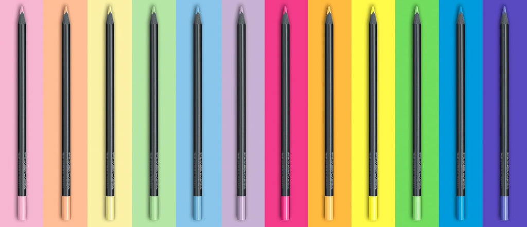 Faber-Castell Black Edition Colored Pencils: 12 Neon & Pastel