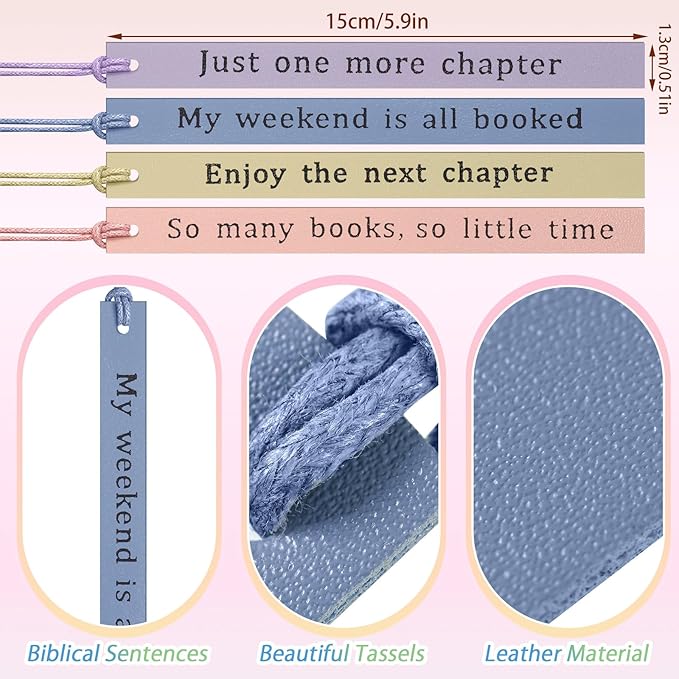 10 Pcs Leather Bookmarks for Book Lover Gifts for Women Pastel Leather Bookmarks for Women Book Lovers Coworker Teens Birthdays Gifts Book Lover Club Teacher Gifts