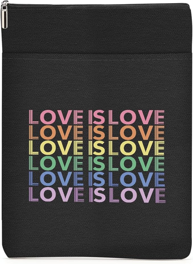 Book Themed Gifts Waterproof Book Sleeve Book Pouch LGBT Equality Rights Reading Gifts for Women Best Friend Book Covers for Paperbacks Book Accessories Book Protector with Zipper and Front Pocket