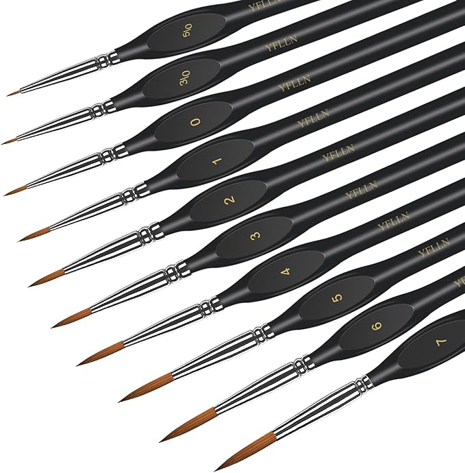 Miniature Paint Brushes Kit, Fine Detail Painting Brush Micro Professional Tiny Paints Brush Set for Art Watercolor Oil Acrylic,Mandala Painting,Craft Models Rock Painting Citadel(Black)