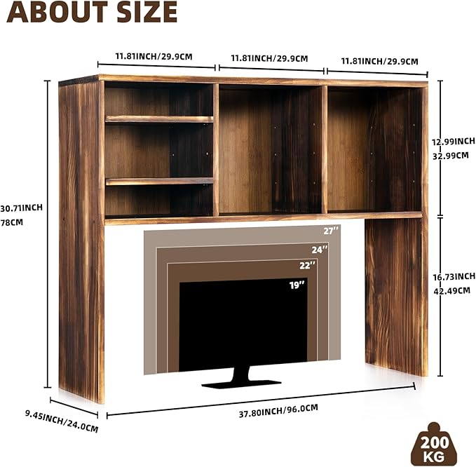 Wood Dorm Desk Bookshelf Organizer, Desktop Bookshelf, Desk Book Organizer, Desk Organizer for Home Office Dorm, Brown, Office Products,Desktop Shelves & Office Shelves,Shelf,Desktop Bookshelf