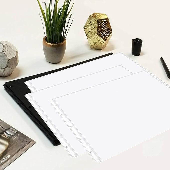 PERFORMORE 25 Pack of 8.5” x 14” Heavyweight Landscape Sheet Protectors, Legal Paper Sleeves, Clear Archival Quality, Horizontal Legal Size Clear Sheet Protectors for Binders Documents