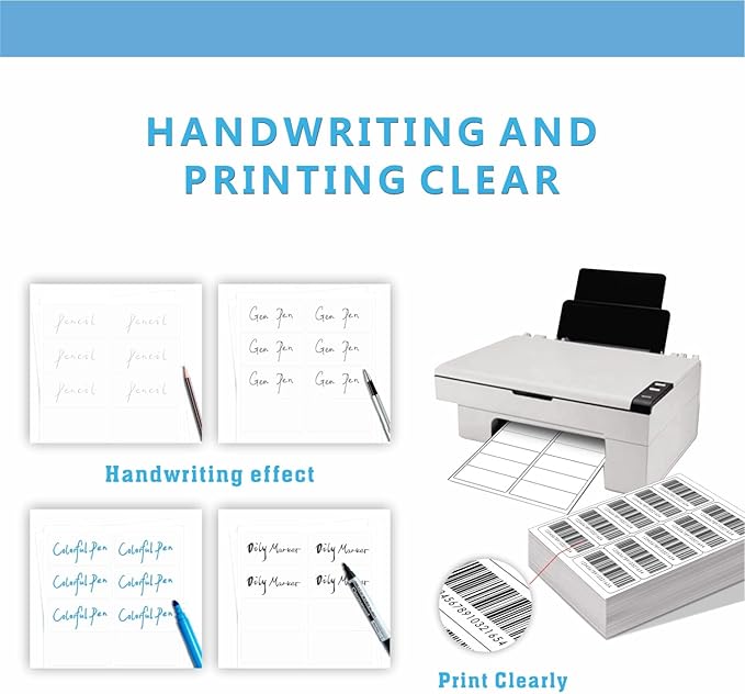 2"×4" Shipping Labels, JIQEZNL Premium 10 UP Address Labels, 1000 Mailing Labels for Envelopes for Laser/Ink Jet Printer, White Paper Printable Sticker Labels 10 Per Sheet 8.5"×11"