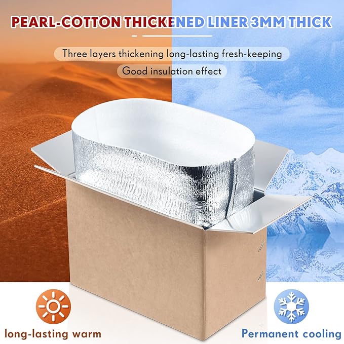 Nuanchu 20 Pieces Double Insulated Mailing Boxes with Aluminum Foil Insulated Bag Liner Cooler Small Mailing Box for Mailing Frozen Food Cold Mailing Boxes for Mailing Packing Moving, 9" x 5" x 6"