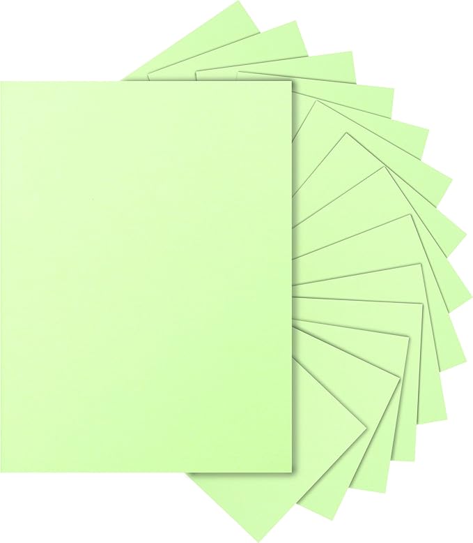 40 Sheets Light Green Cardstock 8.5 x 11 Craft Paper, 200gsm/75lb Heavyweight CertificatesPaper Card Stock for DIY Cards Making, Business Cards, Wedding Invitations, Menus, School