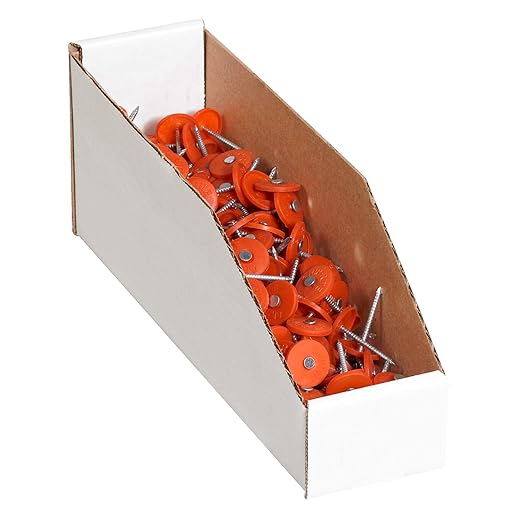 Partners Brand PBINEB123 Open Top Bin Boxes, 3" x 12" x 4 1/2", Oyster White (Pack of 50)