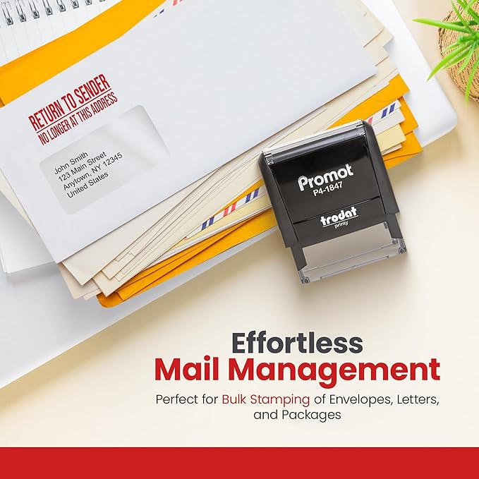 Promot Return to Sender No Longer at This Address - Self Inking Rubber Stamp