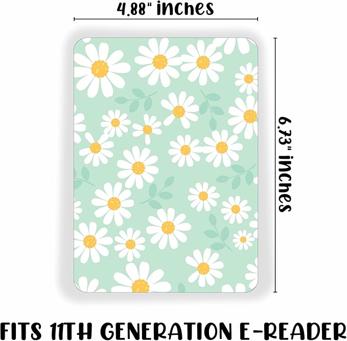 E-reader Cardstock Paper Inserts for Clear Case | 12 pk 4.88 x 6.73” inches Paper White 11th Generation 6.8" Screen Compatible Put Behind Case Colorful Floral Designs Change Out
