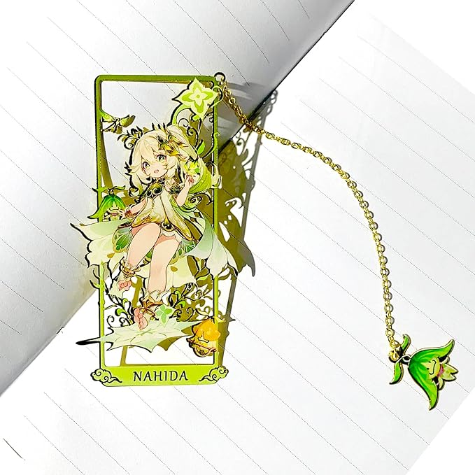 Xiao Bookmark with Chain Original Genshin Impact Metal Bookmark - Collect All Your Favorite Characters!