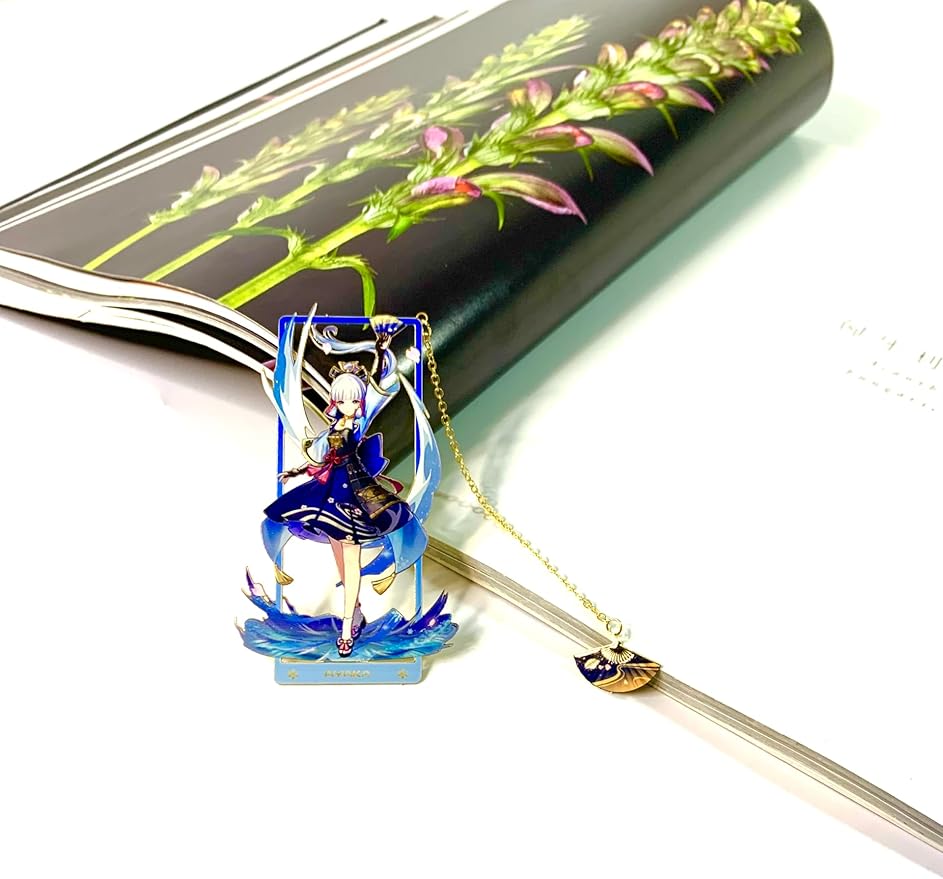 Metal Bookmarks - Genshin Impact Ayaka Bookmarks Tabletop Decoration with 3D Display Box - Perfect Birthday Gifts for Book Lovers