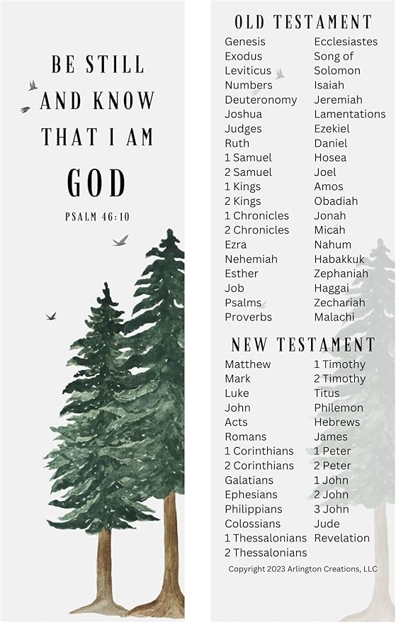 Books of The Bible Christian Bookmark - 20 Pack - Large Print - Made in USA