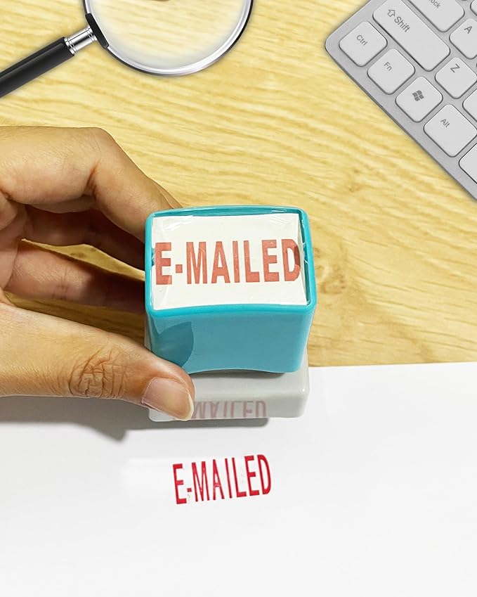 WAFJAMF E-mailed Stamp–Self Inking Rubber Stamp Office Stamp Message Stamp Red Ink-Medium