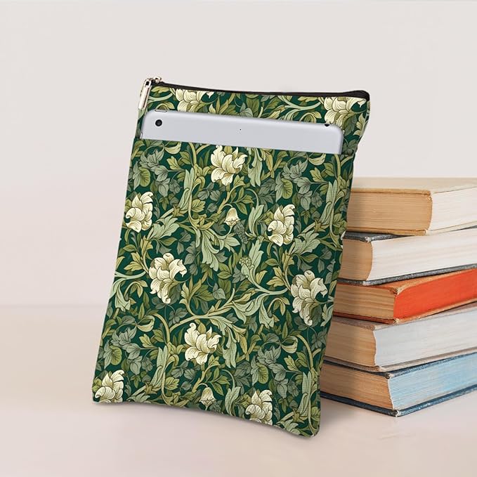 Botanical Book Sleeve, Classic Flower Book Covers for Paperbacks, Floral Book Pouch Book Protector, Book Lovers Gifts for Women Girls Boss, Book Accessories Book Club Gifts Christmas Birthday Gifts