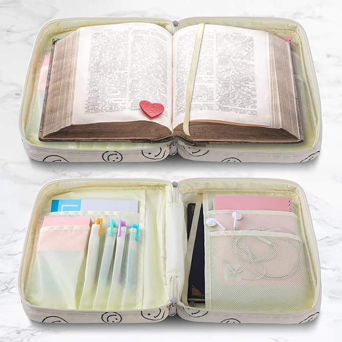 Bible Cover Case for Women,Large Bible Tote Bags for Women Organizer Corduroy Bible Carrying Case for Girls,Bible Study Supplies Accessories Christian Gifts for Women