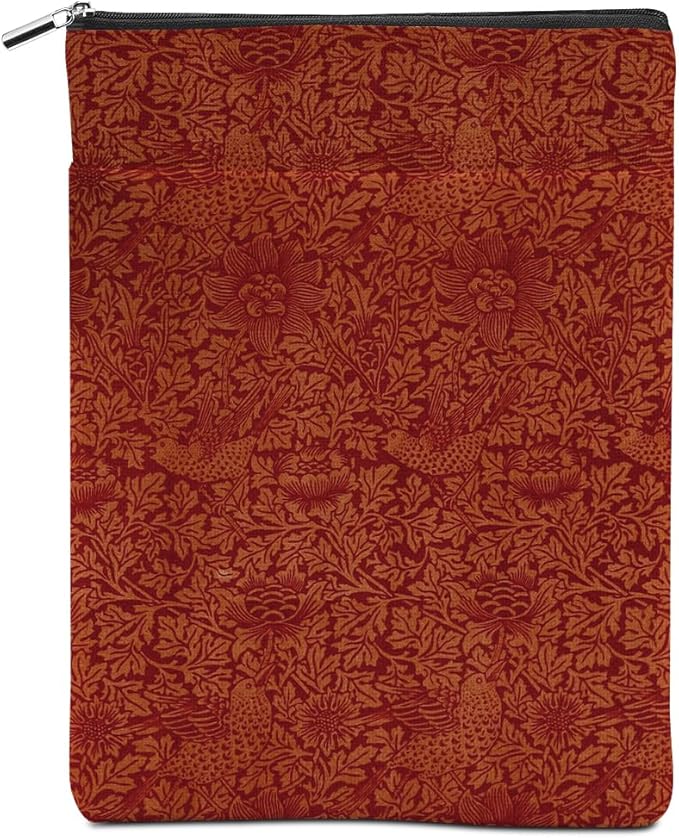 Vintage Flower Bird Book Sleeve Book Lovers Gifts Autumn Style Waterproof Book Cover Book Accessories Book Covers for Paperbacks Book Pouch Book Protector with Front Pocket for Women Girls Book Lover