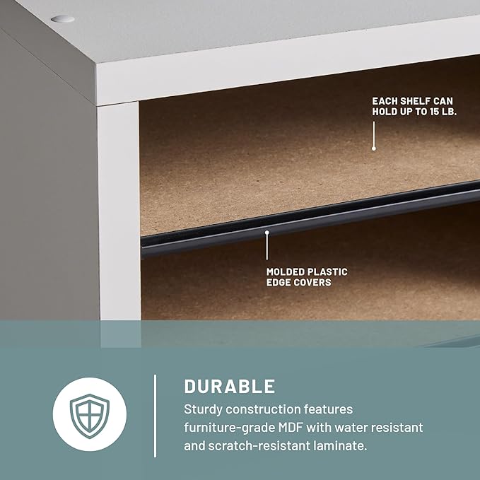 Safco Products Wood Adjustable Literature Organizer, 24 Compartment, 9423GR, Gray, Durable Construction, Removable Shelves, Stackable,16.4"x39.4"x11.8"