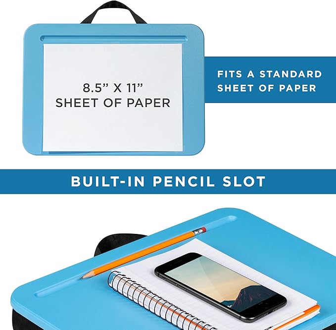 LAPGEAR Compact Lap Desk - Alaskan Blue - Fits up to 15 Inch Laptops - Style No. 43103