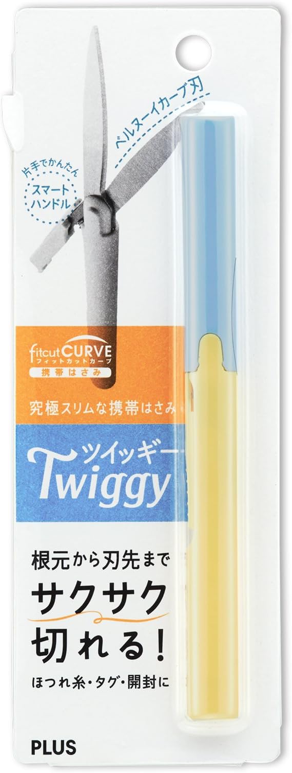 PLUS 34-574 Scissors Portable Type Fit Cut Curve Twiggy Soda x Lemon Slim Form