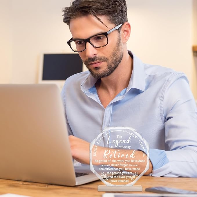 Chunful Happy Retirement Gifts for Men Women Never Understand the Difference You Made Keepsake and Paperweight Retirement Plaque Inspirational Gifts for Retired Teacher Police Nurse(Classic Style)