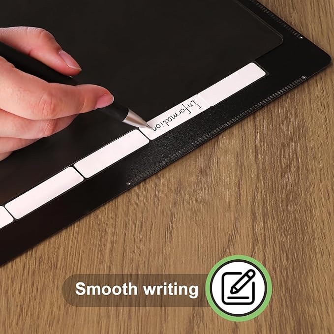 HABGP Binder Dividers with 5-Tabs, Plastic 20 Pack 5 Binder Dividers, 3 Ring Letter Size Black Index Binder, 1/5 Cut, Write & Erase Sheet Protectors, 3 Hole Punch, Total 100 Dividers