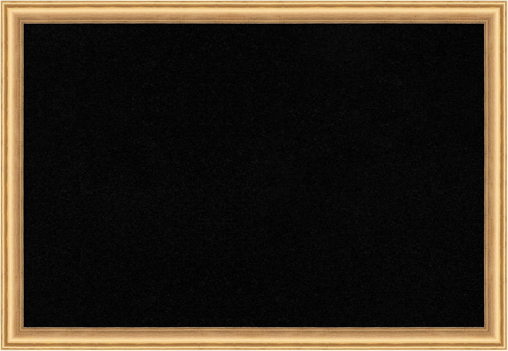 Amanti Art Black Cork Board for Wall, 18x26 Vision Board with Gold Wood Frame, Medium Corkboard Office Decor for Home Organization, Casual Corkboard Pinboard to display items for home organization