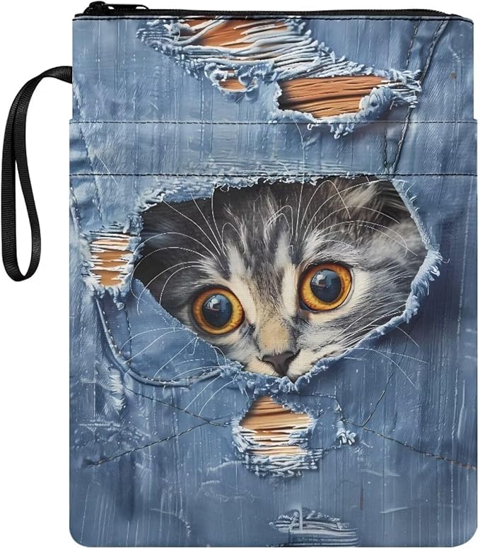 COEQINE Cats Book Covers for Hardcover 9x11 Inch Paperback Large Large Book Lovers for Portable Cowboys Book Lovers Book Pouch Book Clothing