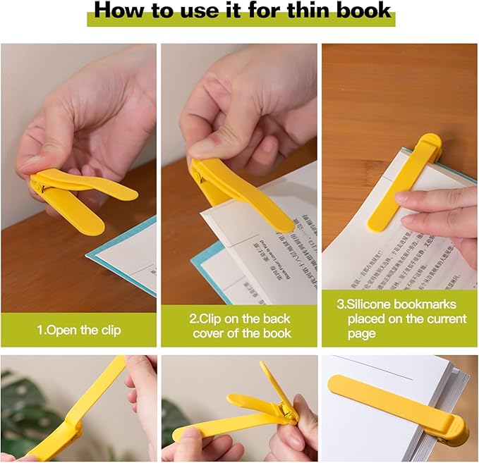 3pcs Page Bookmarks for Reading, Automatic Book Marks Tailored for Book Enthusiasts, Unique and Cute Book Page Holder Markers Clip Reading Accessories Gifts