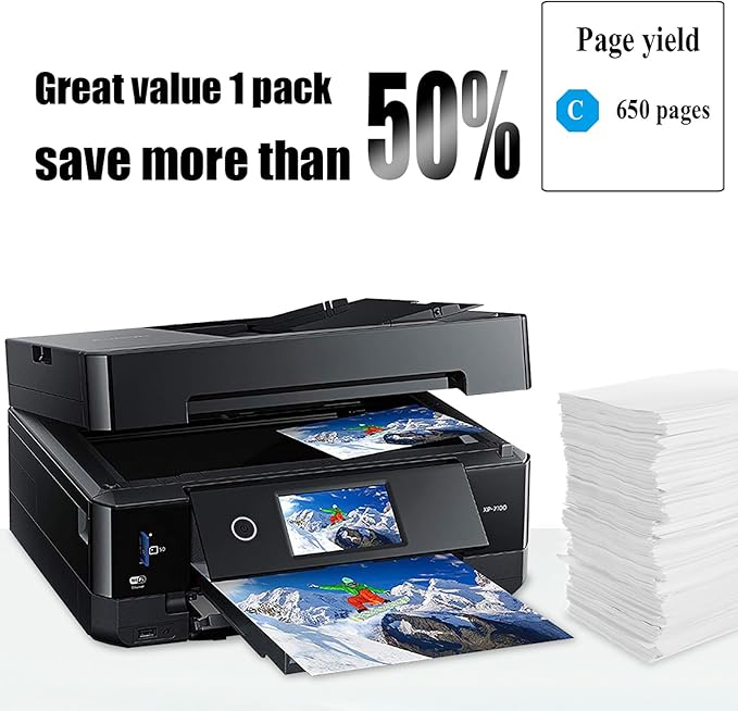 1 Packs 410XL Remanufactured Ink Cartridge Replacement for Epson T410XL 410 XL High Yeild for Expression XP-7100 XP-530 XP-630 XP-635 XP-640 XP-830 Printer(1 Cyan)