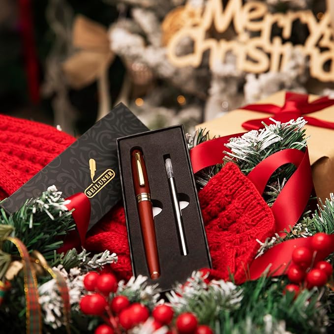 BEILUNER Luxury Rosewood Ballpoint Pen Writing Set - Elegant Fancy Nice Gift Pen Set for Signature Executive Business Office Supplies - Gift Boxed with Extra Refills (Black)