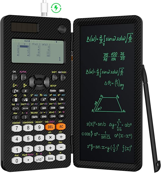 991EX 552 Functions Desktop ROATEE Scientific Calculator Rechargeable & Solar Power, Multiview 6-Line Display with Erasable LCD Writing Tablet for High School College Graduate Student and Researchers