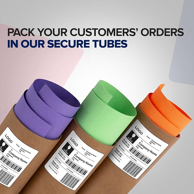 4" x 6" Reinforced Kraft Paper Mailing Tube, Pack of 1 Tube with 2 Caps – Secure USPS Approved Poster Tube – Cardboard Tube for Shipping and Storing Posters, Prints, Artwork, or Documents