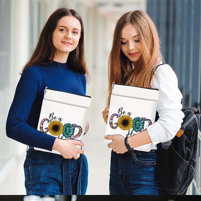 Inspirational Western Faith Christian Gifts Book Sleeve Book Cover Religious Cowgirl Accessories for Women Pastor BFF Friendship Christmas Birthday Book Lovers Gifts Book Protector with Zipper