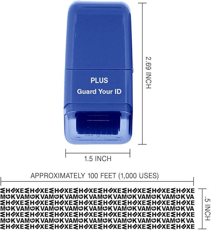 Guard Your ID Roller Identity Security Stamp Roller (Blue) IS-520CM