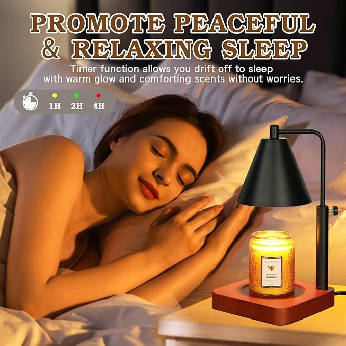 Modern Candle Warmer Lamp with Timer, Black Candle Lamp Warmer for Jar Candles, Birthday Gifts for Women Mom Her, Adjustable Metal Candle Lamp Dimmable, Mom Women Gifts Ideas, Home Decor for Bedroom