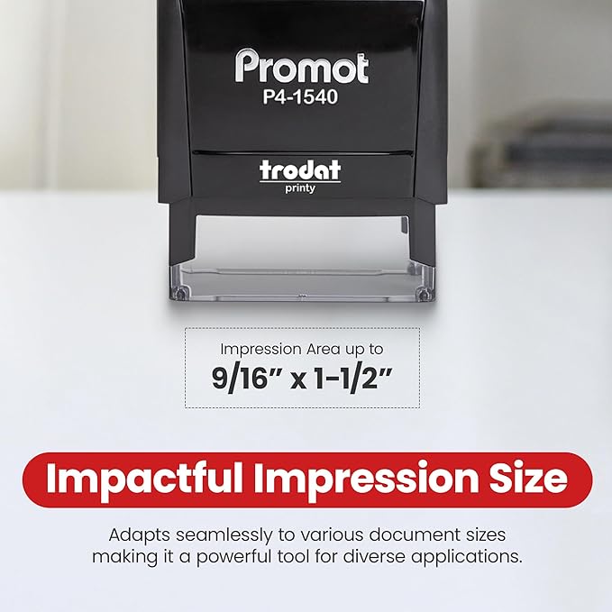 Promot Received Self Inking Rubber Stamp - Refillable Received Stamper - Business, Bookkeeping, Ordering, Accounting, Work, Office Stamps - Red Ink