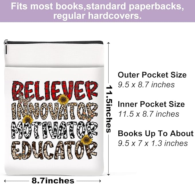 Inspirational Western Faith Christian Gifts Book Sleeve Book Cover Religious Cowgirl Accessories for Women Daughter BFF Friendship Christmas Birthday Book Lovers Gifts Book Protector with Zipper