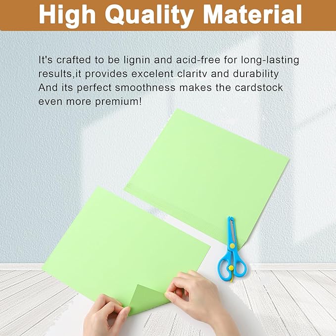 40 Sheets Light Green Cardstock 8.5 x 11 Craft Paper, 200gsm/75lb Heavyweight CertificatesPaper Card Stock for DIY Cards Making, Business Cards, Wedding Invitations, Menus, School