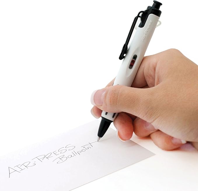 Tombow 56068 AirPress Ballpoint Pen, White, 1-Pack. Pressurized Pen Easily Writes Overhead and on Wet Paper