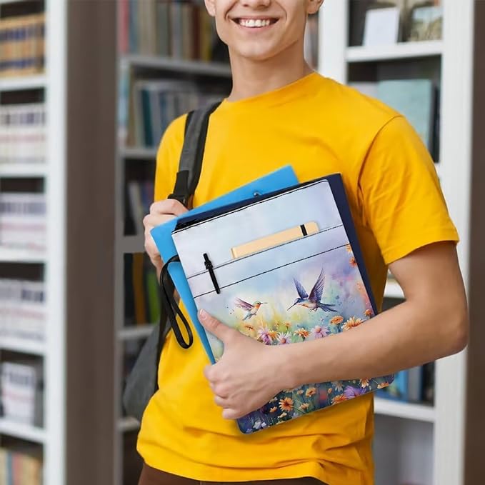 COEQINE Flower Birds Book Cover Zipper Pouch Portable Book Washable Fabric for Teen Adult Book Lover Teacher Student 9 x 11 Inch