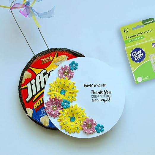 Glue Dots Double-Sided Removable Dots, 1/2'', Clear, 3 Pack includes 3 rolls of 200 (600 total dots)